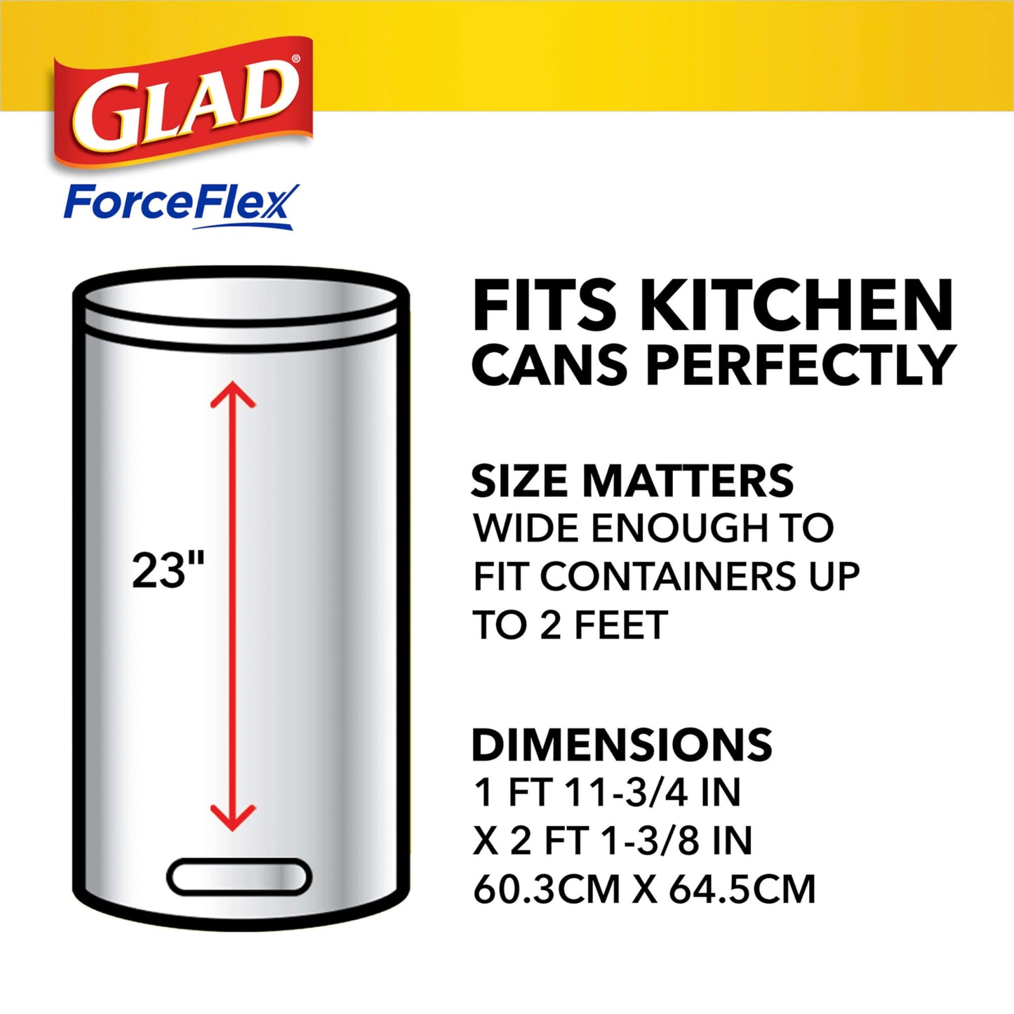 Glad ForceFlex Tall Kitchen Trash Bags, 13 Gal, Gain Original with Febreze, 110 Ct (Pack May Vary)