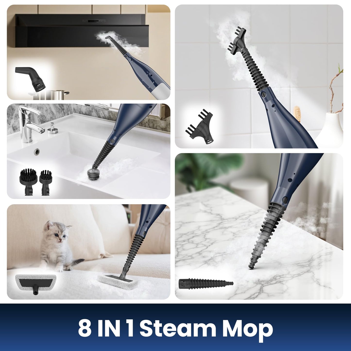 10-in-1 Steam Mop for Hard Floors