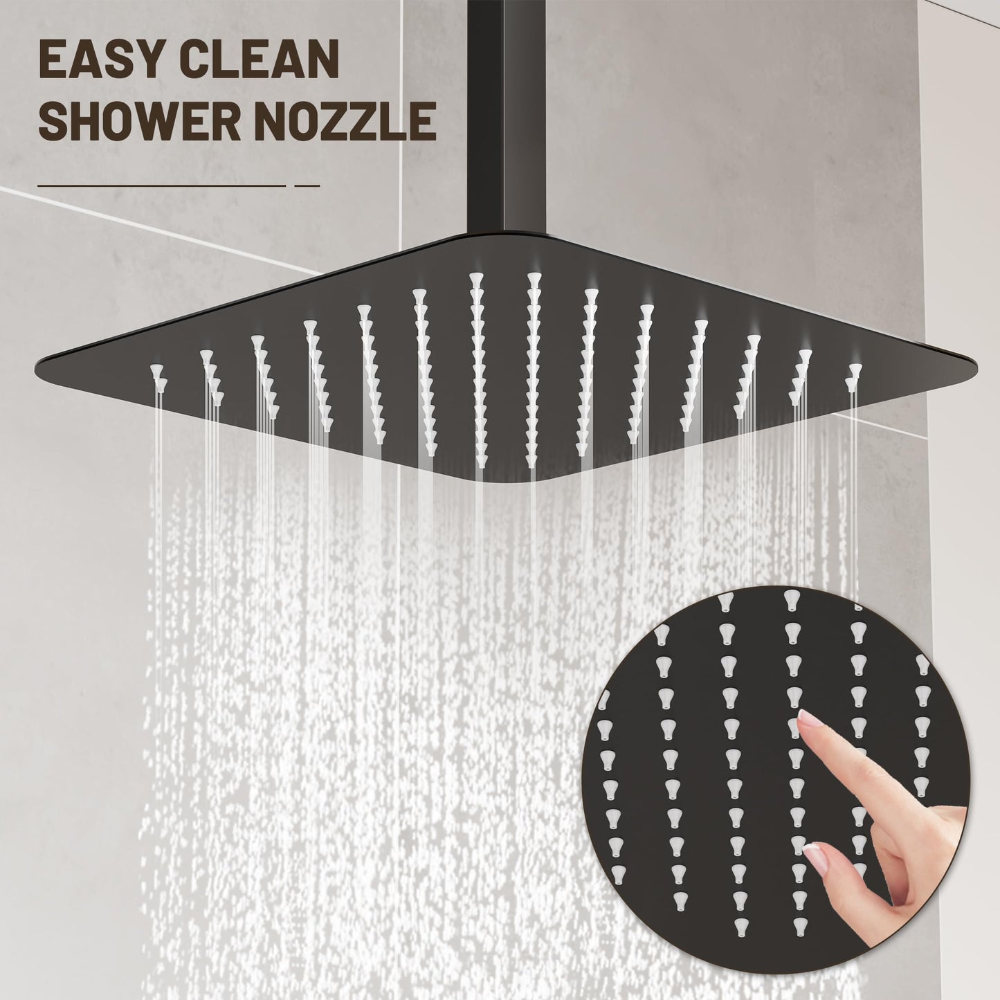 12" Matte Black Rain Shower Head
