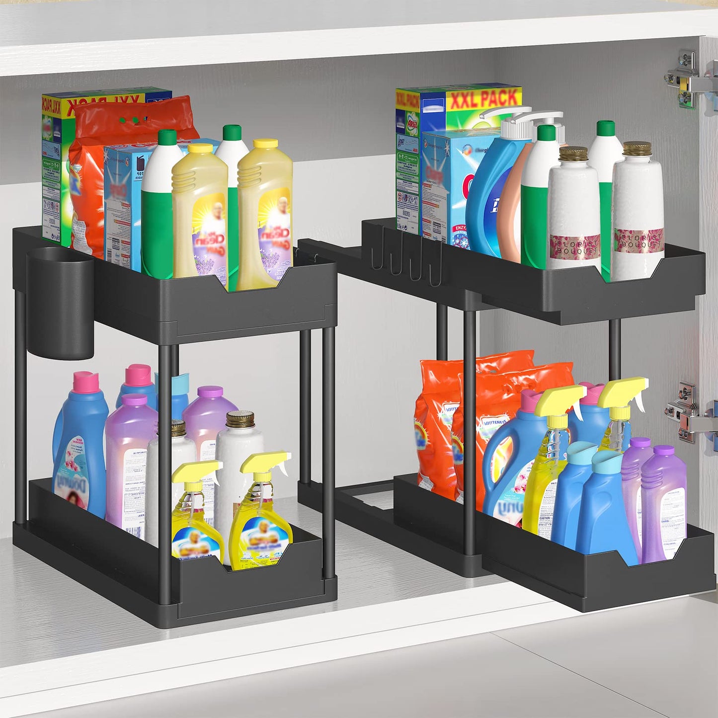 2 Pack Under Sink Organizer with Pull Out Drawers
