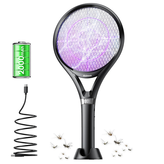 Minimoon Rechargeable Electric Fly Swatter Racket