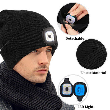 USB Rechargeable Knit Cap for Dad Gifts