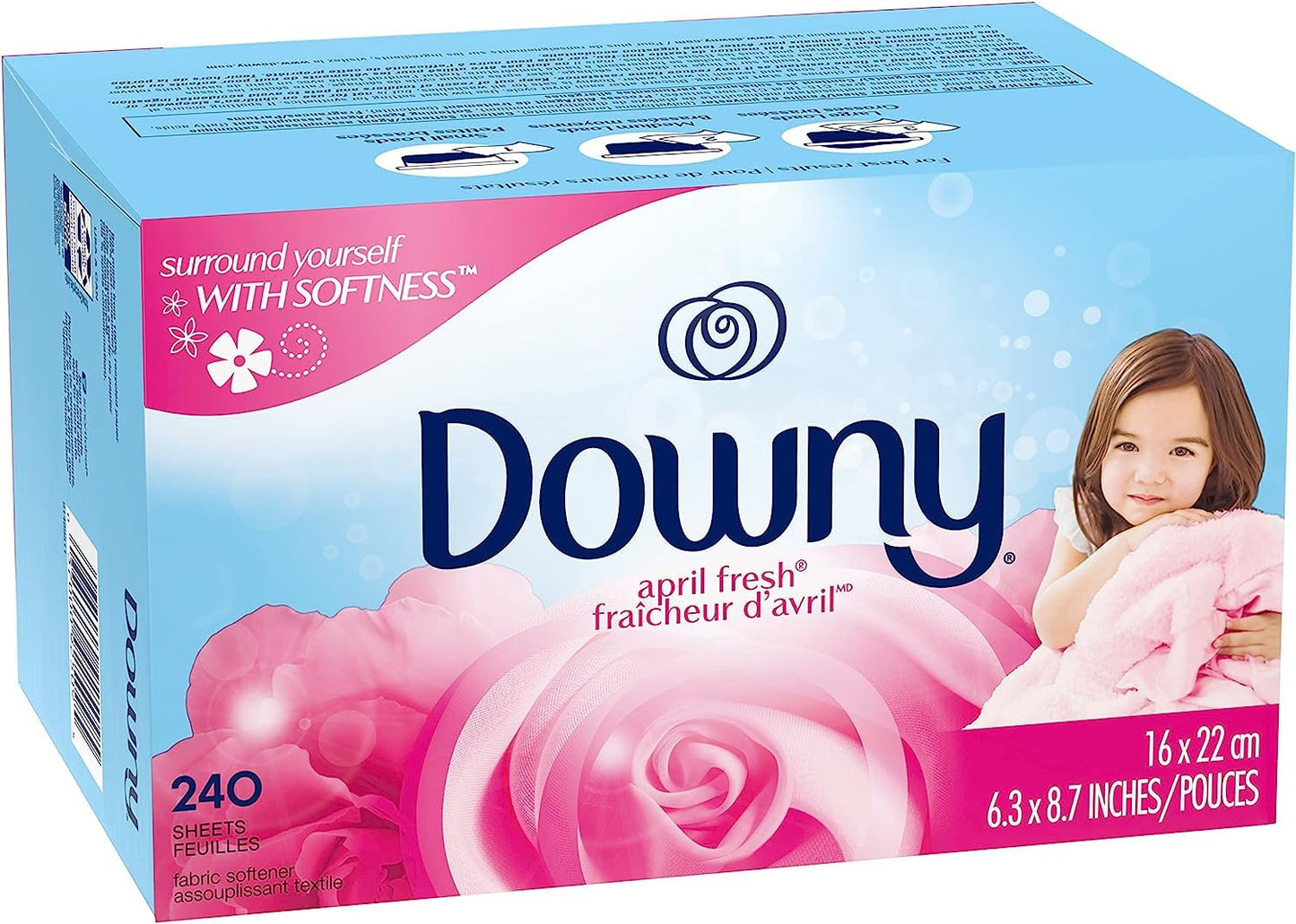 240 Count Downy Dryer Sheets Fabric Softener