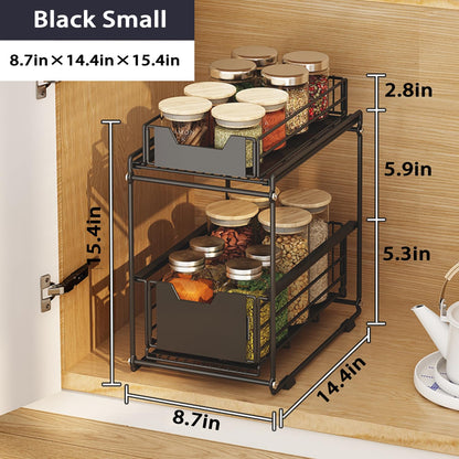 Under Sink Organizer with Sliding Drawer Storage