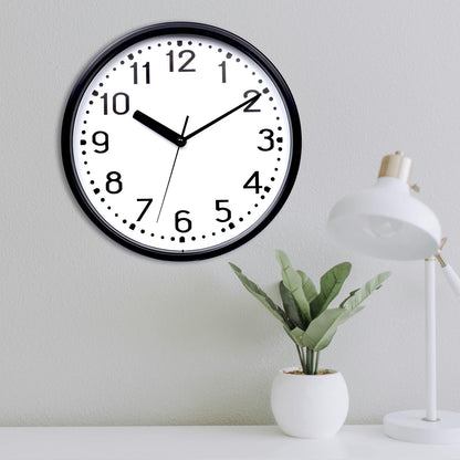 Hiopeak 11 Inch Wall Clock Black Silent, Non-Ticking Decorative Rustic Analog Quartz Wall Clock Battery Operated for Bedroom Living Room Kitchen Farmhouse Office School (Black)
