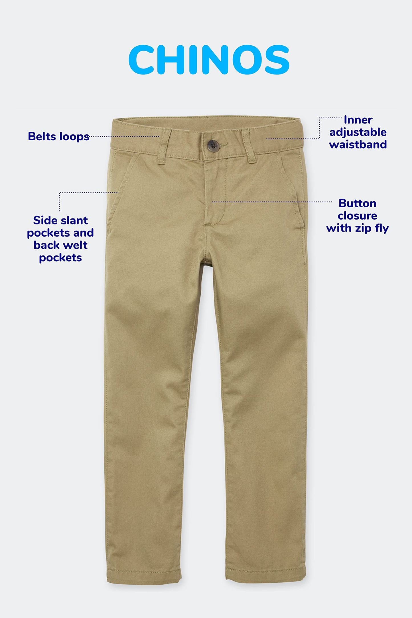 The Children's Place baby boys and Toddler Stretch Skinny Chino Pants Jeans, New Navy Single, 2T US