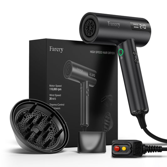 FARERY Ionic Hair Dryer with Diffuser, 1400W