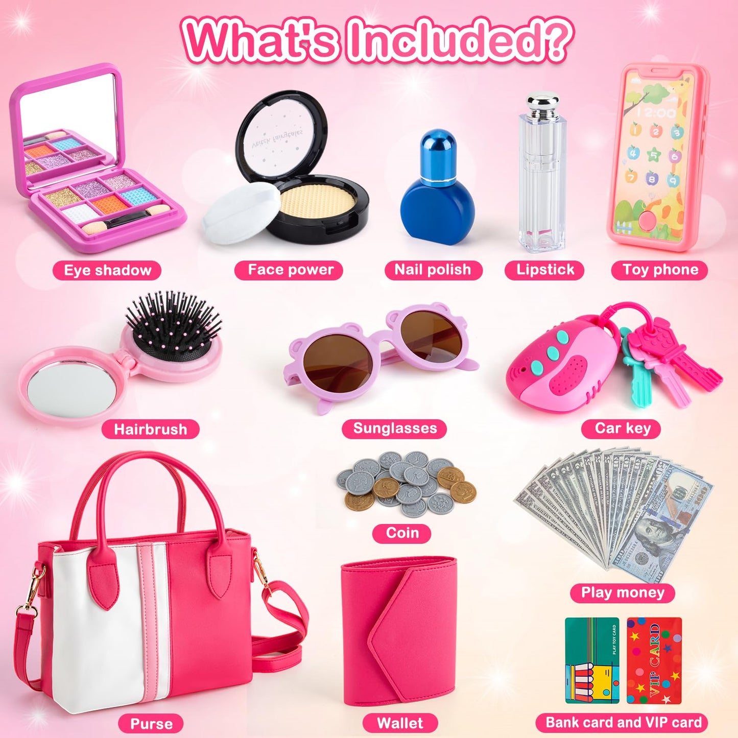 Play Purse Set for Little Girls - Toy Accessories