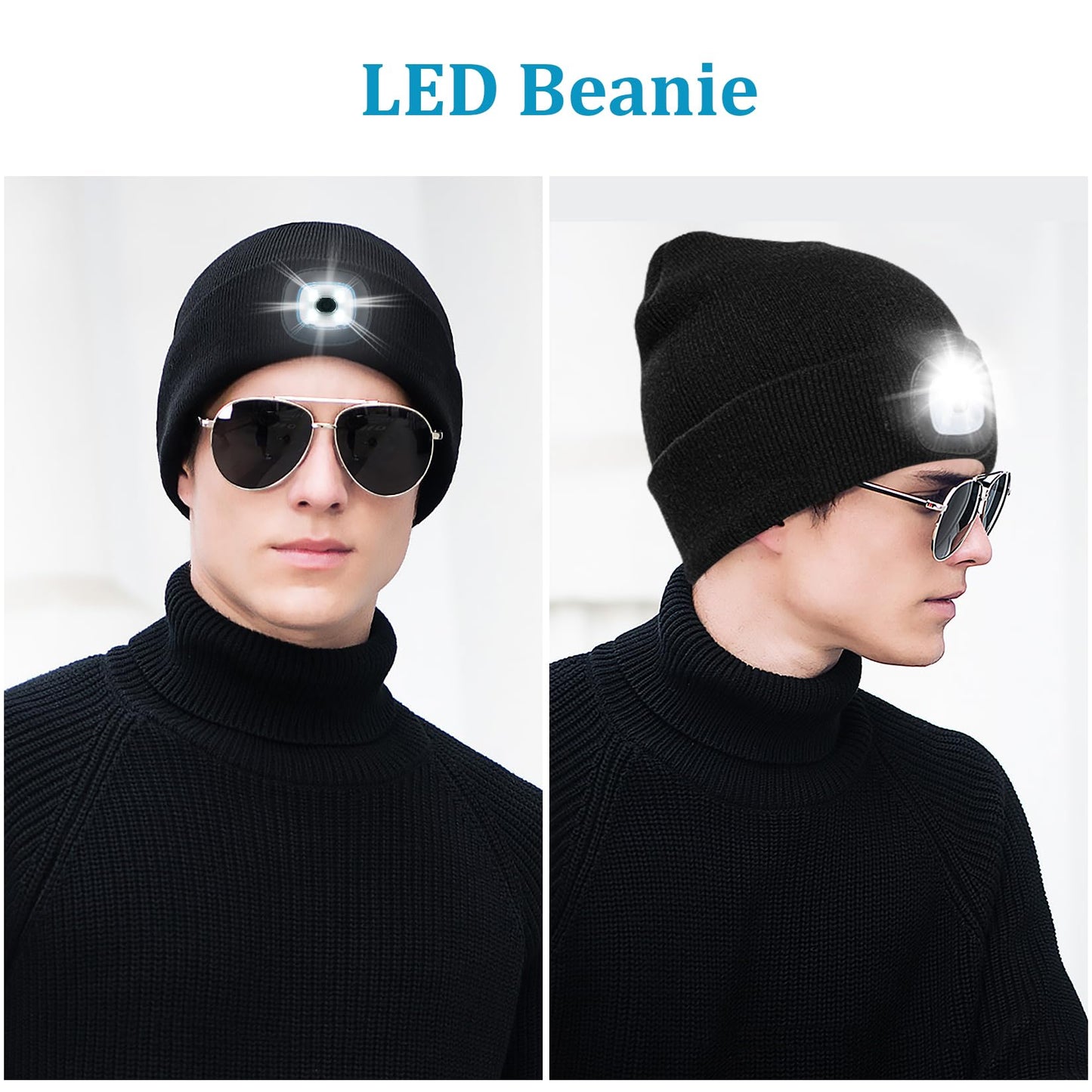 USB Rechargeable Knit Cap for Dad Gifts