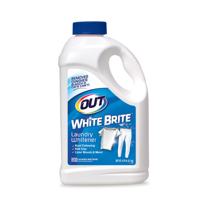OUT White Brite Laundry Whitener Powder, Stain Remover Detergent Booster for Clothes, 4.75lb 2.1kg