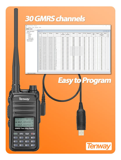 Tenway GMRS Long Range Handheld Radio with NOAA
