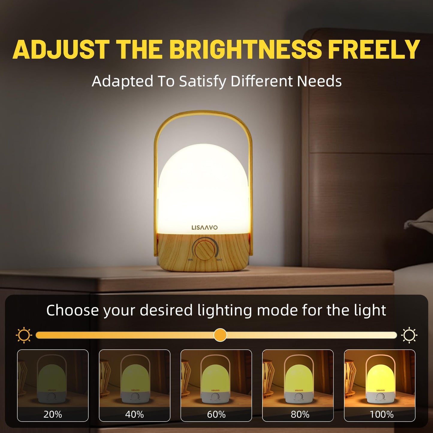 Portable Cordless Rechargeable Bedside Lamp