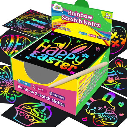 Rainbow Scratch Art Paper Mini Notes for Kids