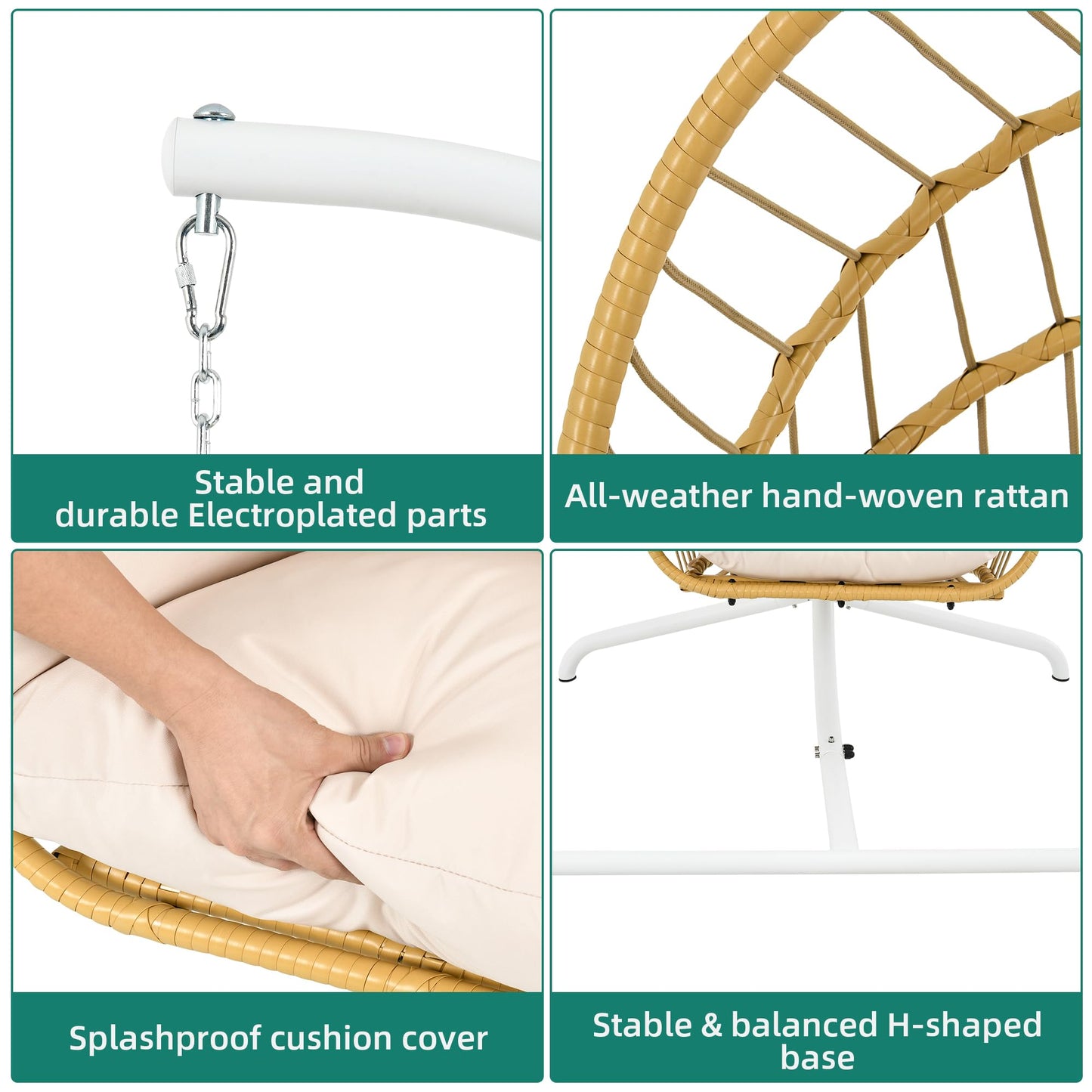 Hanging Egg Chair with Stand by YITAHOME