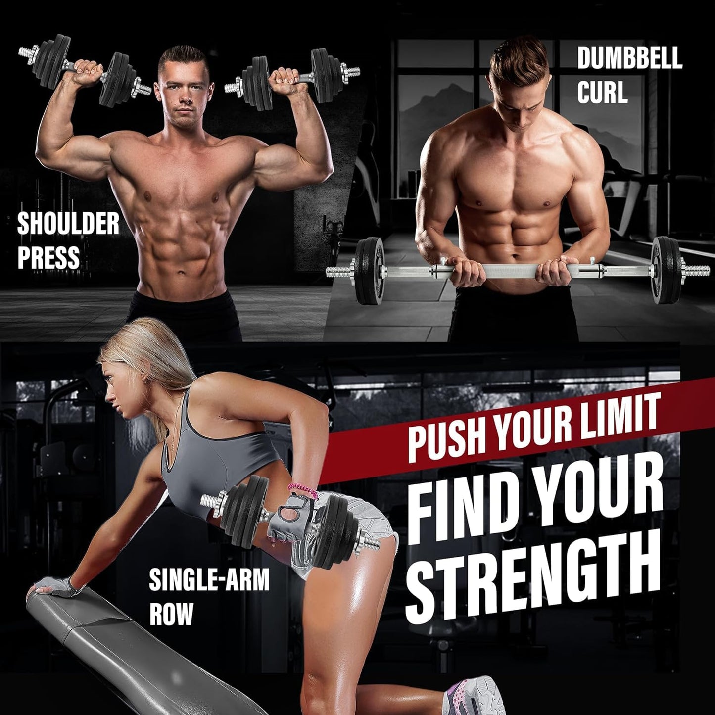 Yes4All 135lbs Adjustable Cast Iron Dumbbell