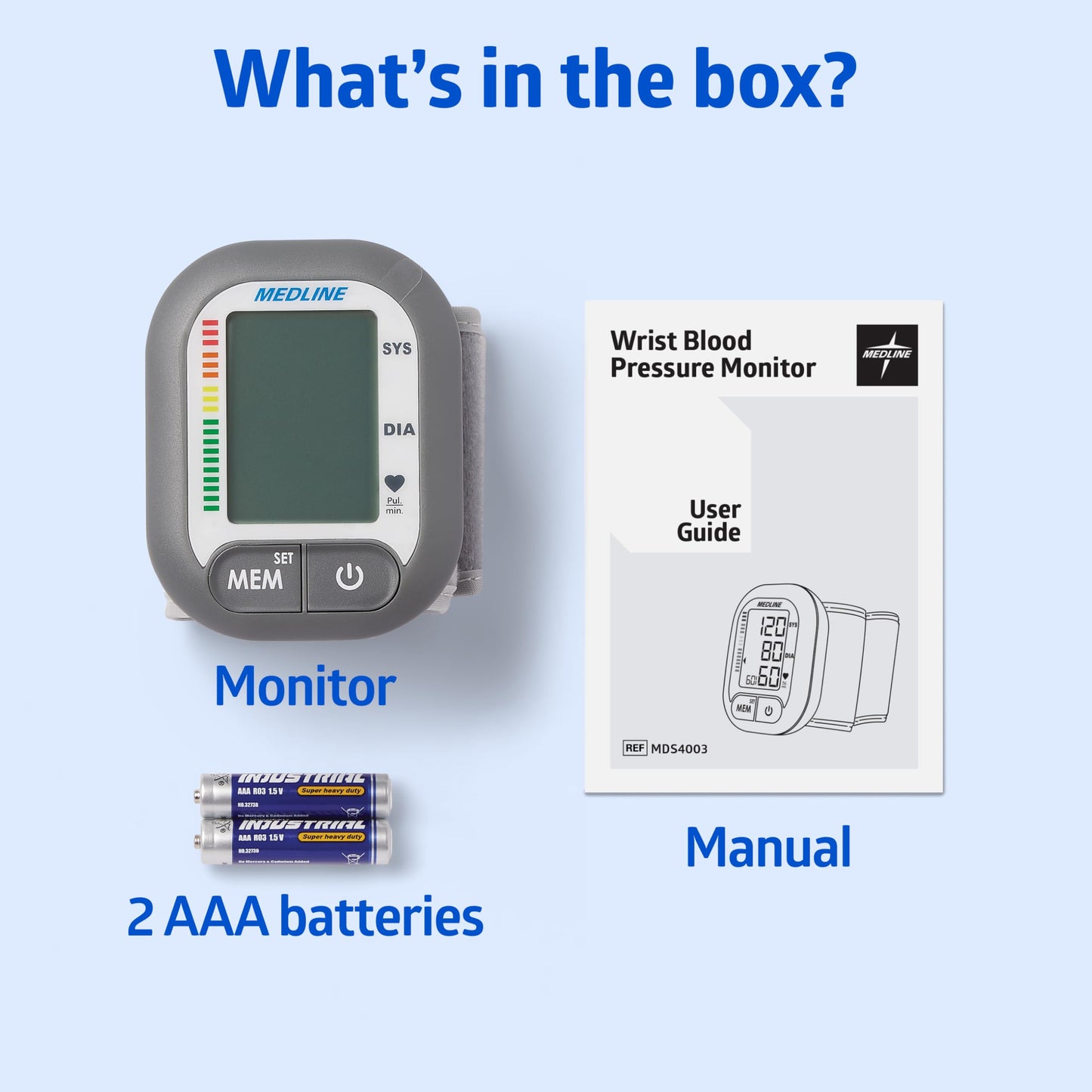 Medline Digital Wrist Blood Pressure Monitor with Memory