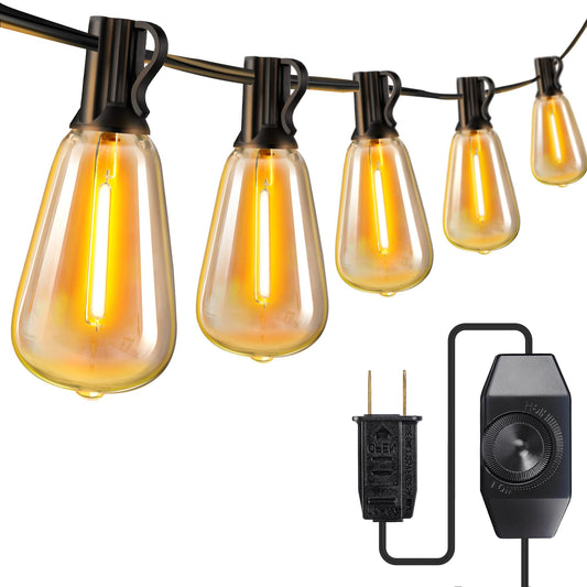 32.8 ft Outdoor Dimmable String Lights with Shatterproof Bulbs