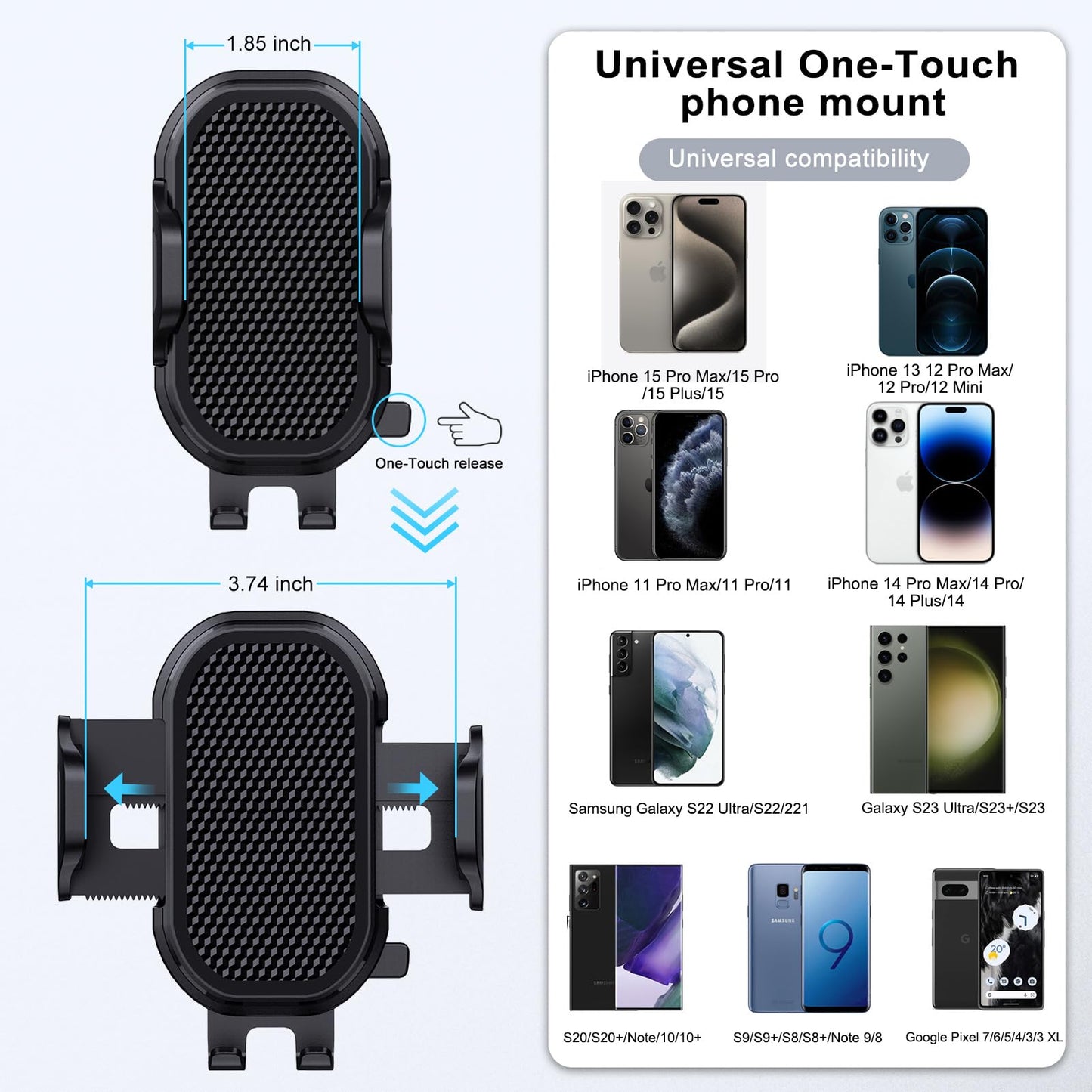 Lopnord Car Phone Holder Mount Cup Holder, Phone Mount for Car Compatible with iPhone 14 13 Pro Max/Samsung Galaxy S23 S22 Ultra/S21/S20, Cell Phone Holder Car Flexible Gooseneck Phone Holder for Car