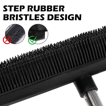 Pet Hair Removal Rubber Broom with Long Handle
