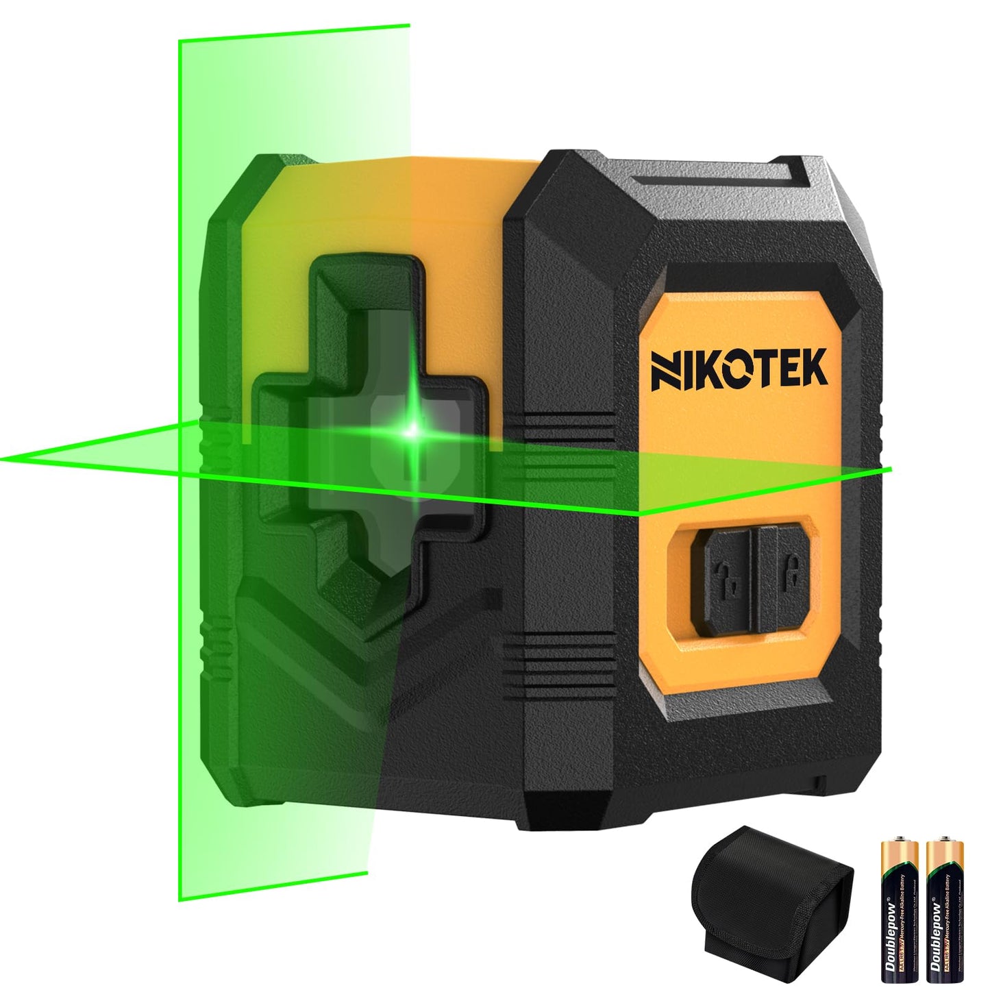 Nikotek Laser Level Self-Leveling Green Beam Horizontal and Vertical Cross-Line Laser for Home Decoration Carrying Pouch, Battery Included