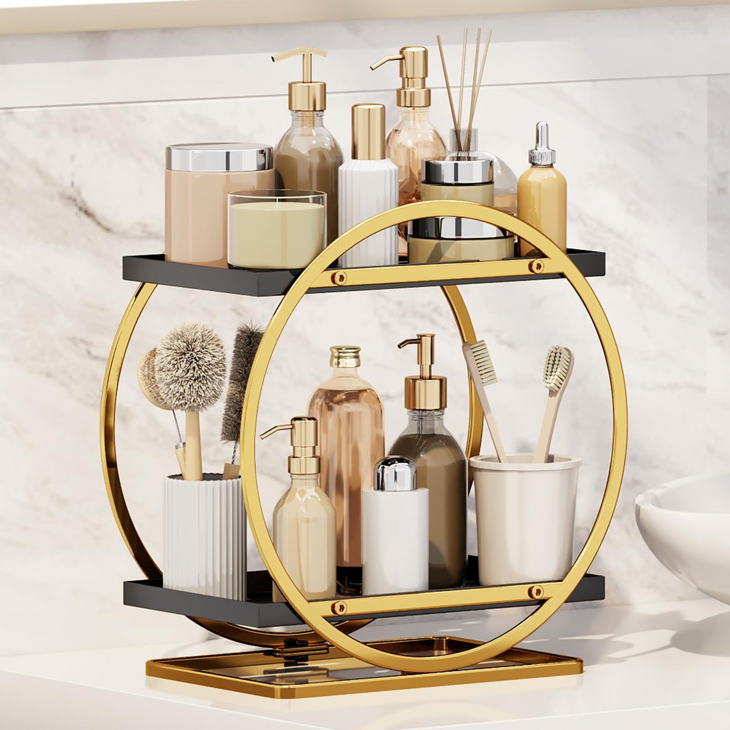 2-Tier Makeup Organizer for Vanity and Countertop