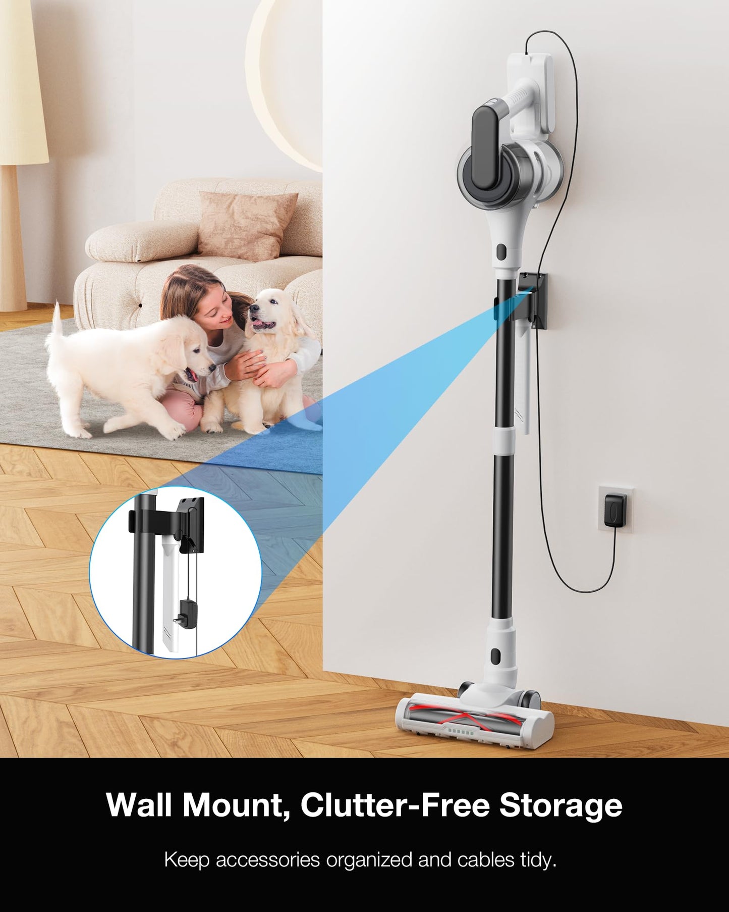 Cordless Stick Vacuum Cleaner with 55min Runtime