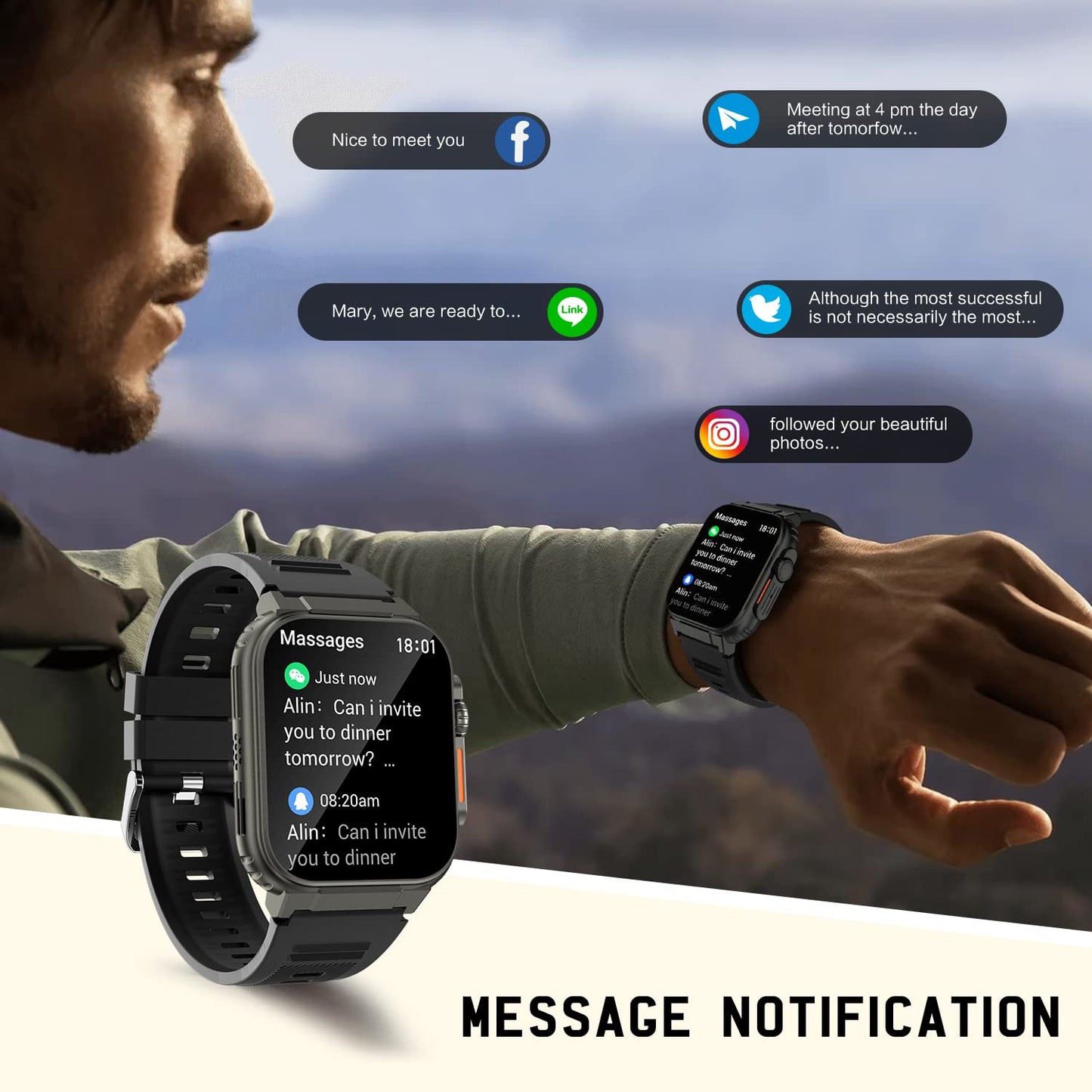 Smartwatch with Bluetooth Call & Fitness Tracker