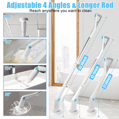 Cordless Electric Spin Scrubber with 8 Brush Heads