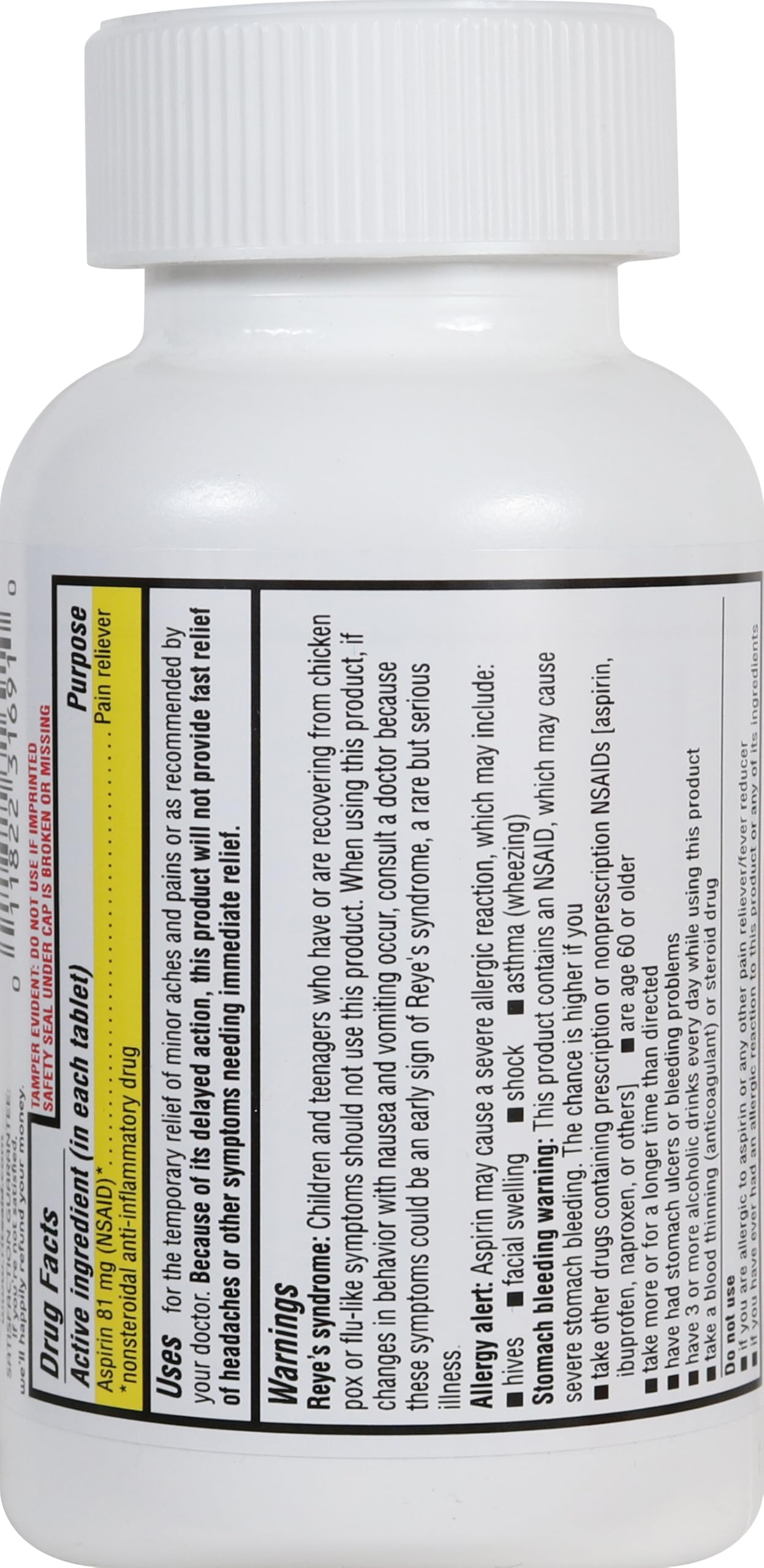 81 mg Low-Dose Aspirin Tablets - 500 Count