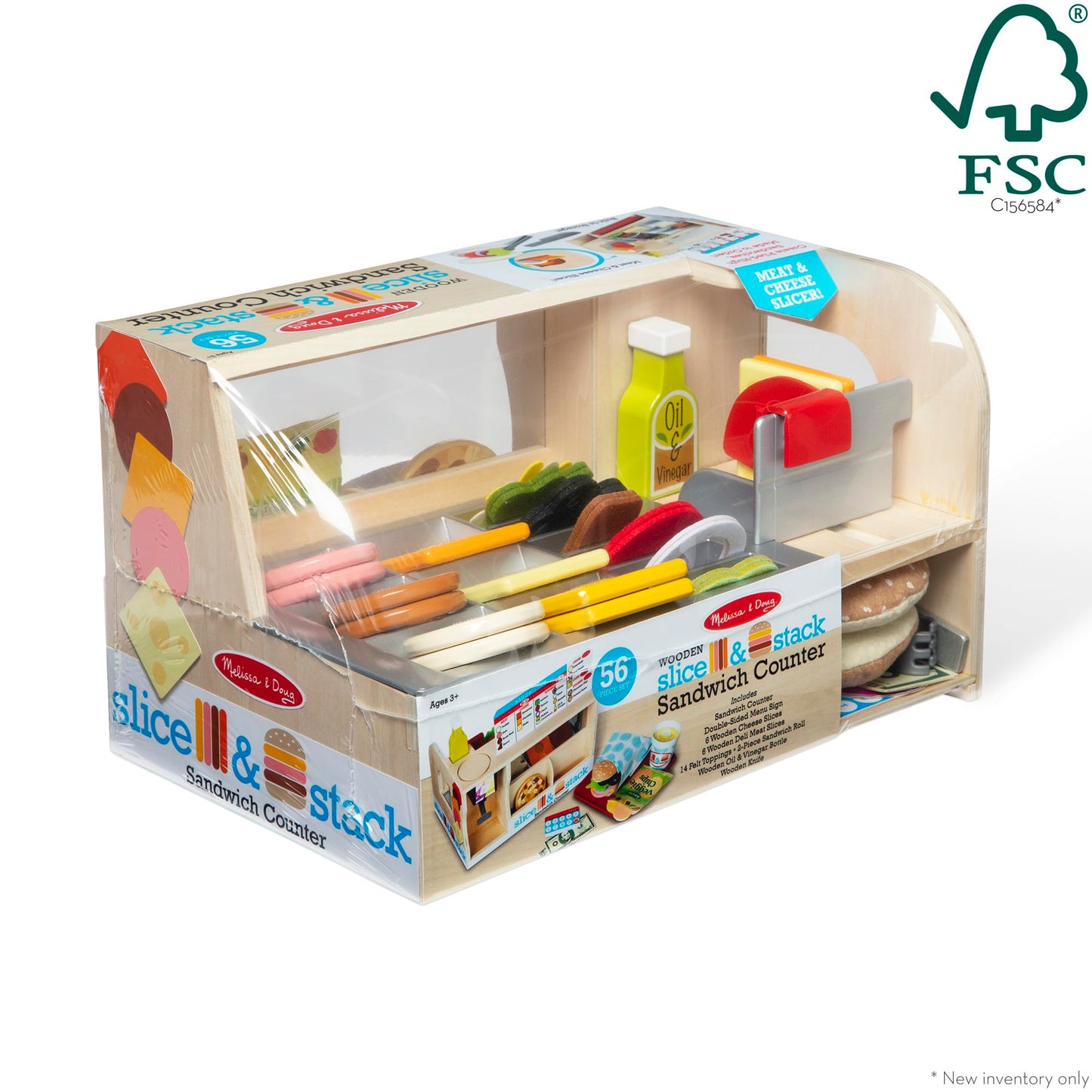 Melissa & Doug Wooden Sandwich Counter Play Set