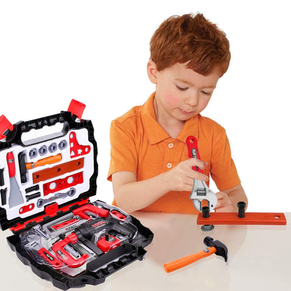 Toy Choi's Toddler Tool Set - 25pcs Pretend Play Kids Tool Case with Toy Drill, Toy Construction Tool Kit Accessories Toy Box Gift for Boys Girls Ages 3 , 4, 5, 6, 7 Years Old