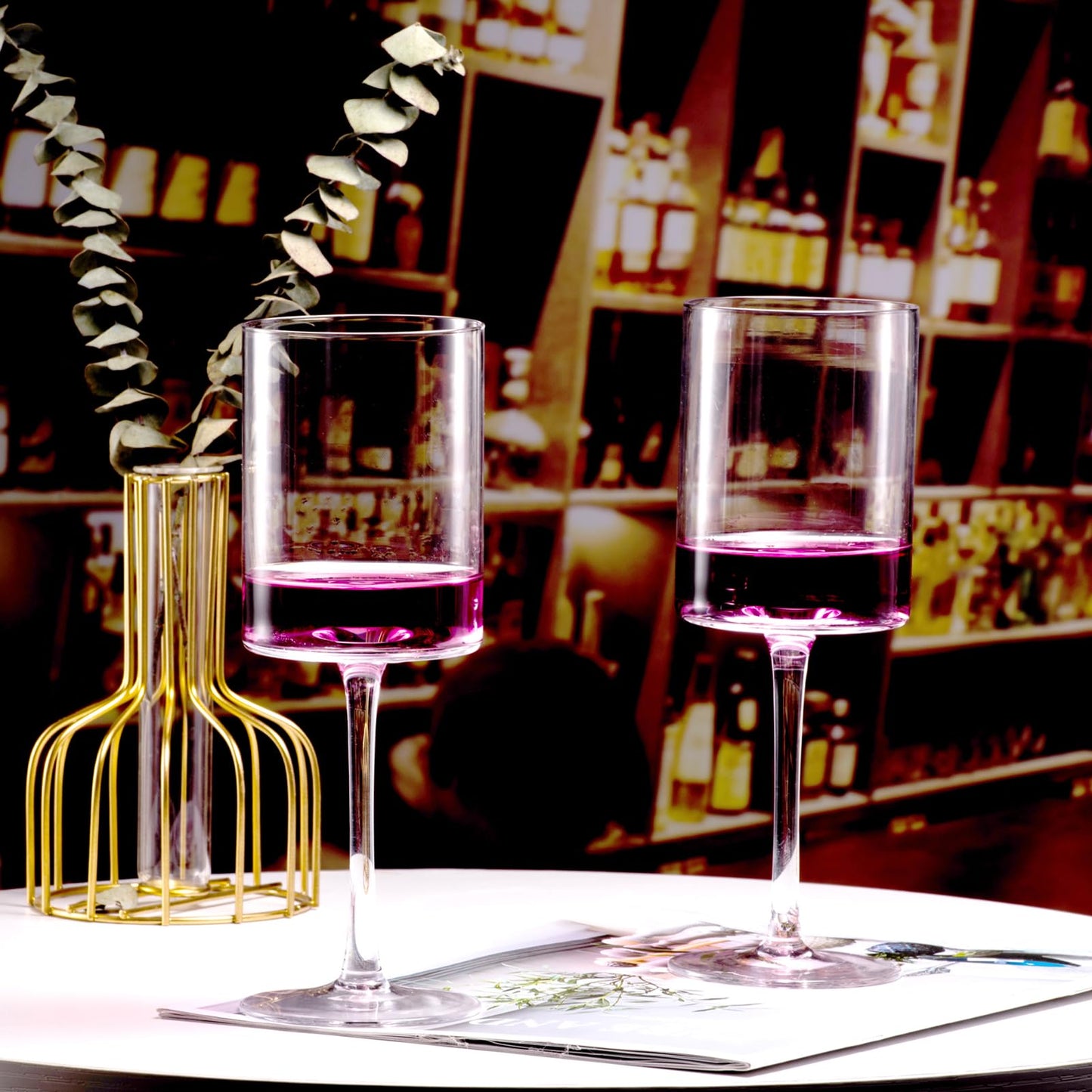 BACLIFE Set of 4 Modern Wine Glasses 15oz