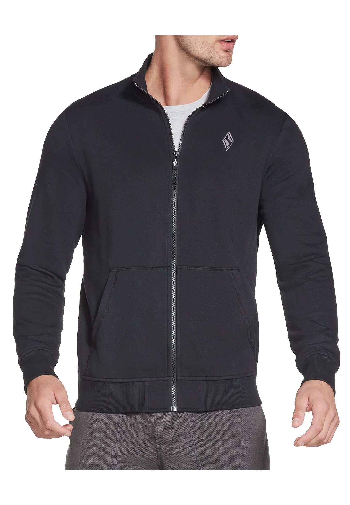 Skechers Men's Hoodless Hoodie, Bold Black, Medium