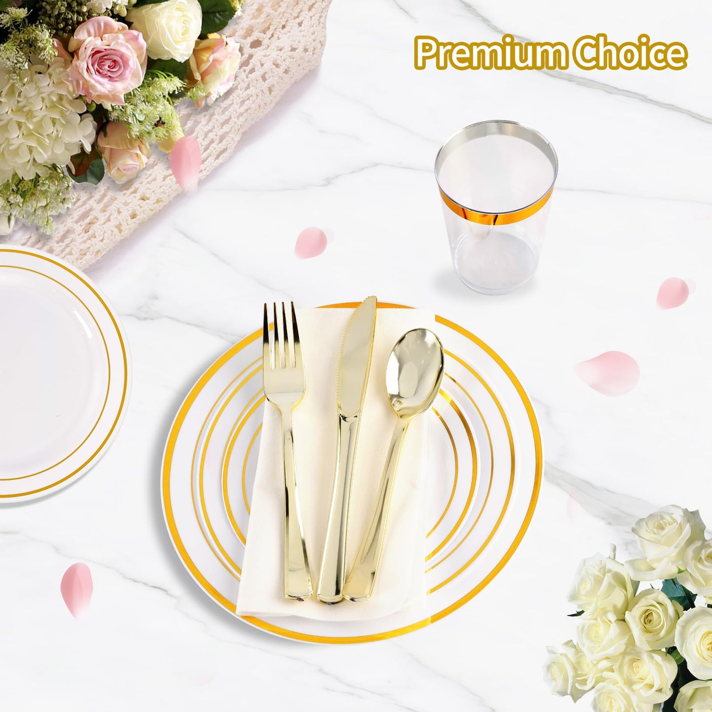 200 Pcs Party Plates Set for Wedding