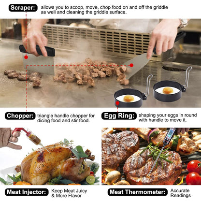 Griddle Accessories Kit for BBQ and Grilling