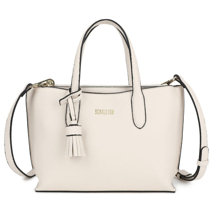 Scarleton Small Shoulder Bag for Women, Purses for Women, Handbags for Women, Work Tote Bag for Women, H2152 (Off White)