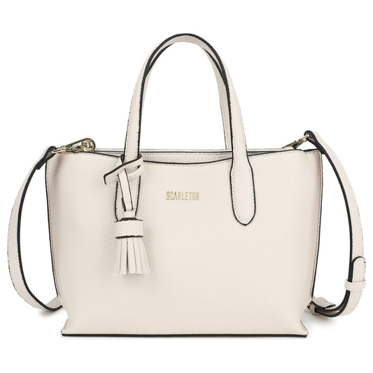 Scarleton Small Shoulder Bag for Women, Purses for Women, Handbags for Women, Work Tote Bag for Women, H2152 (Off White)