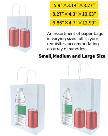 100 Pack Kraft Paper Gift Bags with Handles