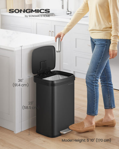 13 Gallon SONGMICS Stainless Steel Trash Can
