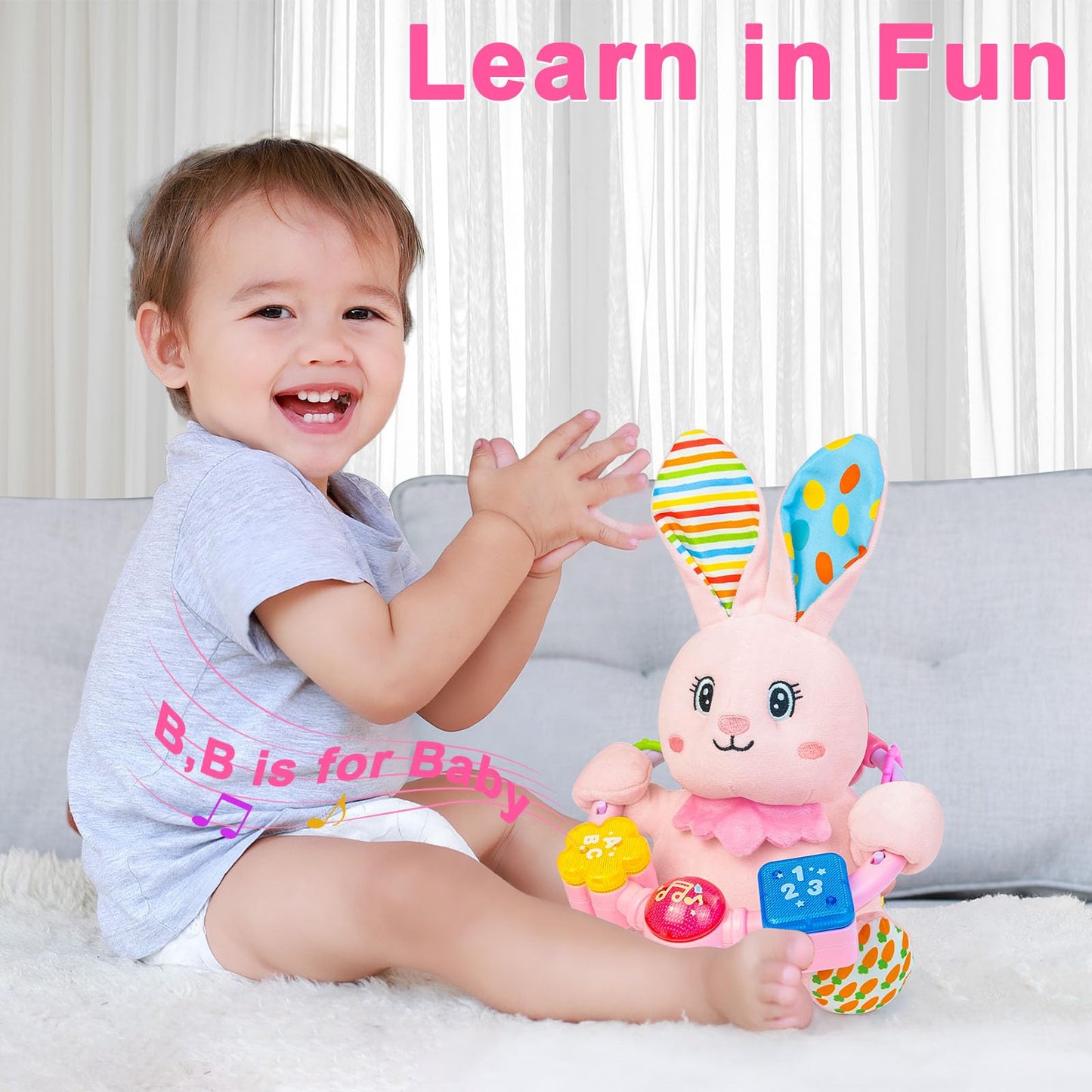 Baby Bunny Musical Stuffed Toy for Infants