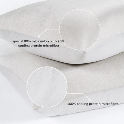 Topcee Cooling Pillow Cases, 2 Packs King Size Arc-Chill Q-Max>0.5 Ultra Soft Cool Pillowcases for Hair and Skin, Breathable Cold Pillow Case for Hot Sleepers & Night Sweats (Light Gray 20x36)
