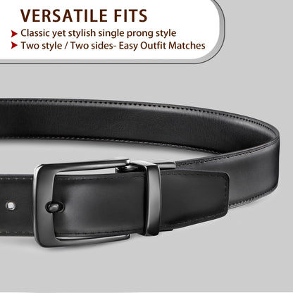 MILORDE Men’s Reversible Leather Golf Belt