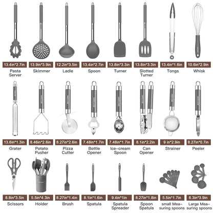 32pcs Non-Stick Silicone Kitchen Utensil Set