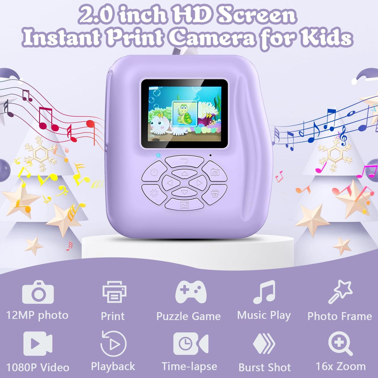 Kids Instant Print Camera with 32GB Card