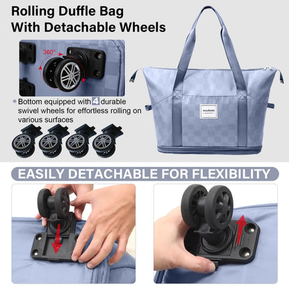 Expandable Rolling Duffel Bag with Wheels
