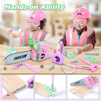 Toddler Tool Set with Chainsaw and Tape Measure