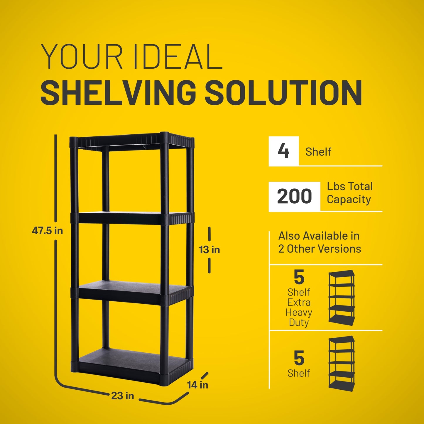 4-Shelf Plastic Storage Shelves by Plano