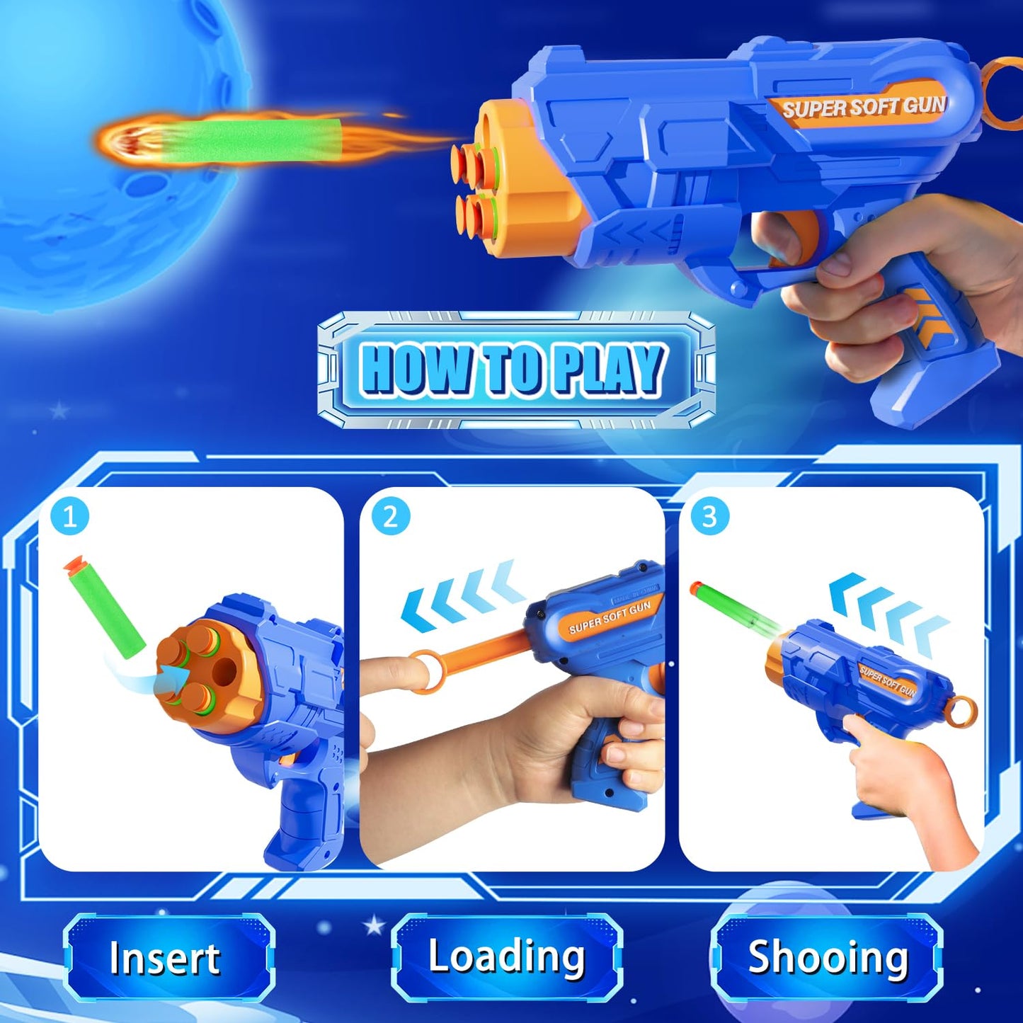 Shooting Game Toy with Digital Target & Guns