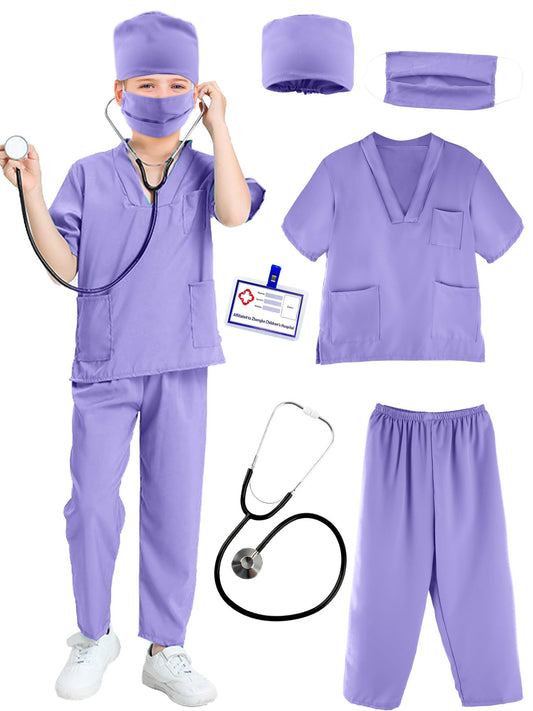 Kids Doctor Scrubs Costume Set for Dress Up