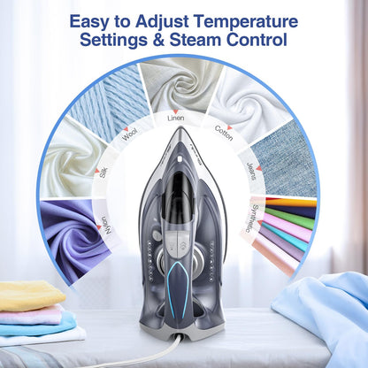 Sundu 1700W Steam Iron with Nonstick Soleplate